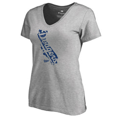 MLB Los Angeles Dodgers Women's Hometown Collection Knockout State V-Neck T-Shirt