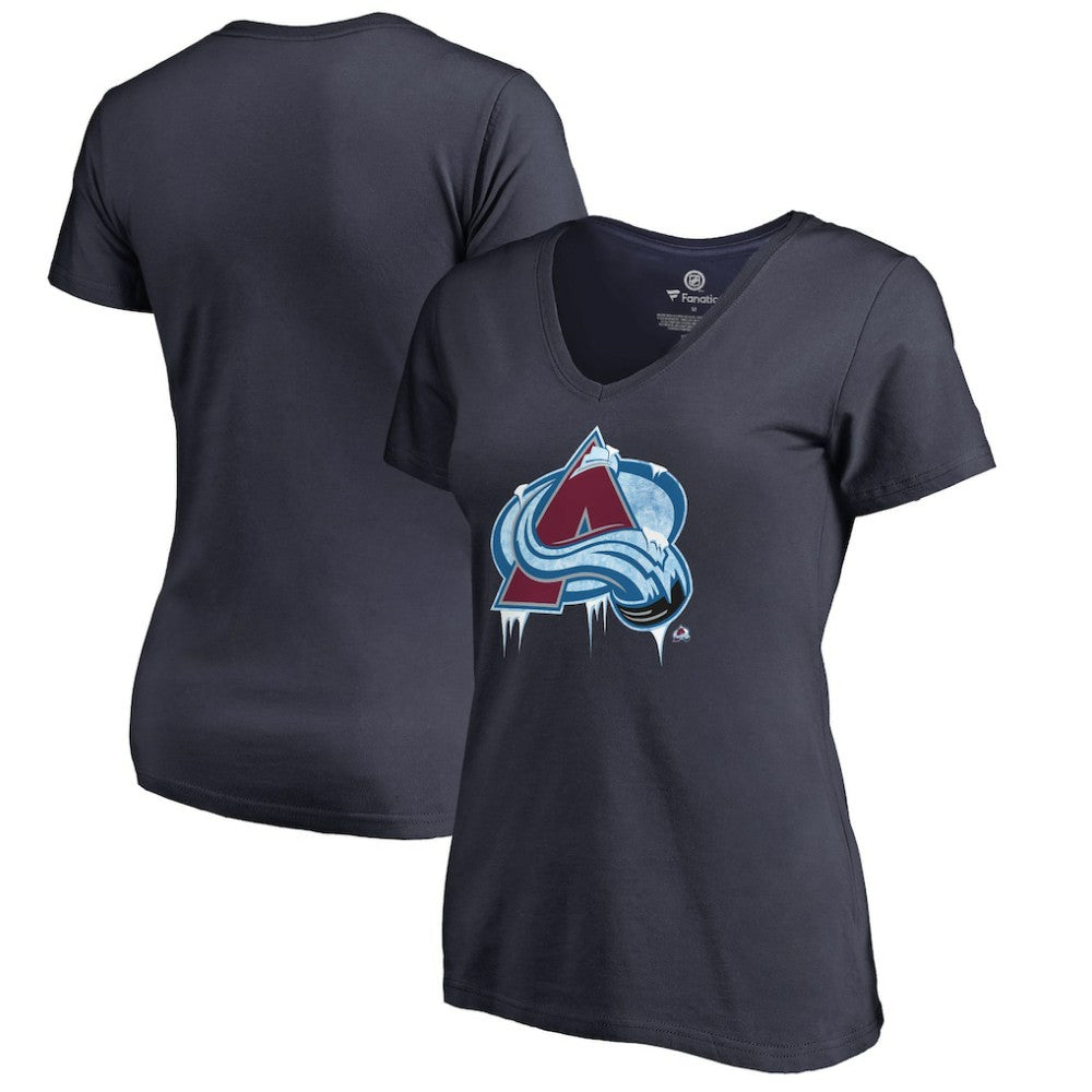 NHL Navy Colorado Avalanche Women's Fan Favorite Team Slogan V-Neck T-Shirt