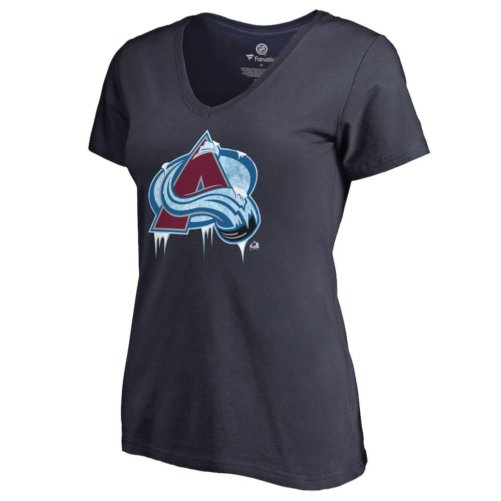 NHL Navy Colorado Avalanche Women's Fan Favorite Team Slogan V-Neck T-Shirt