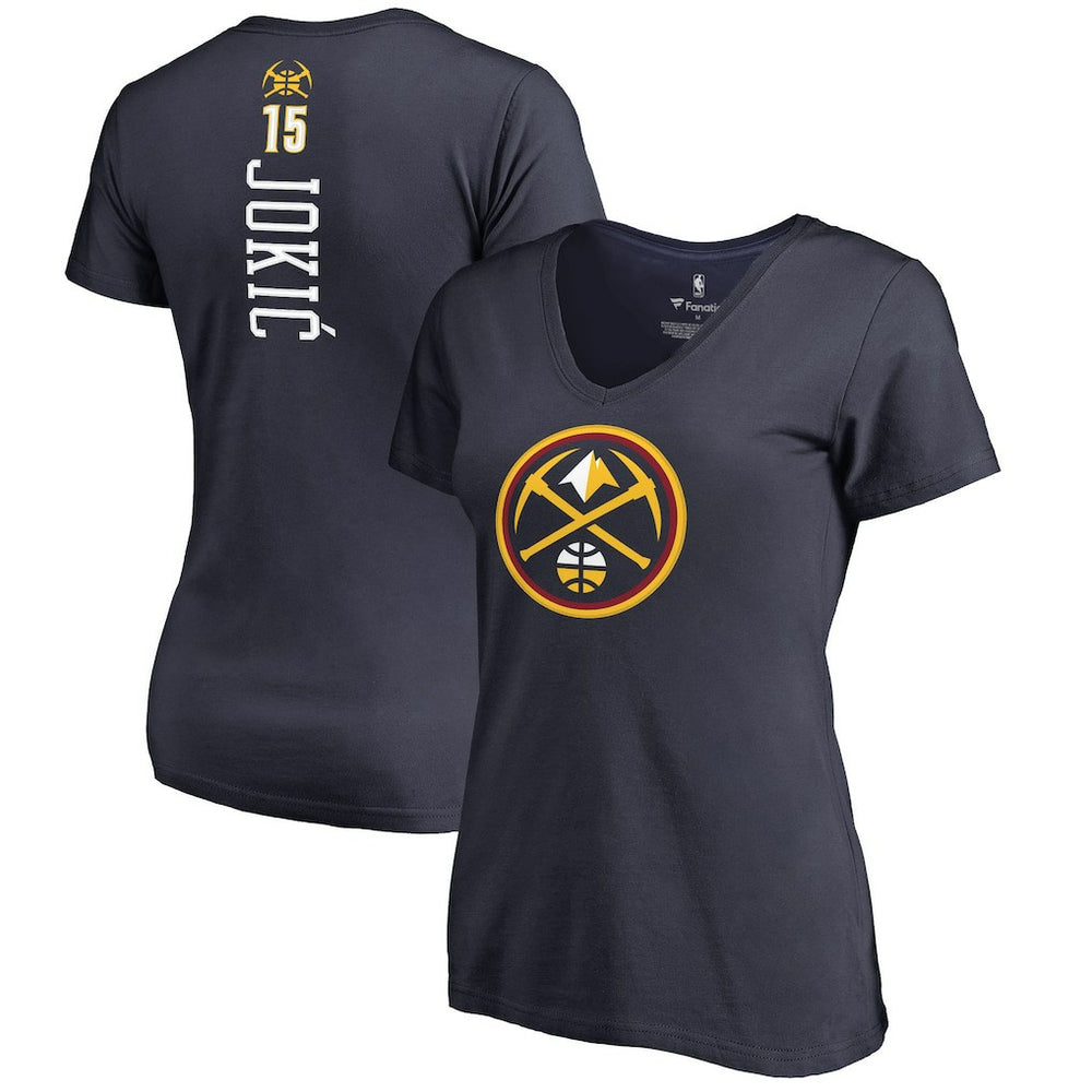 NBA Nikola Jokic Denver Nuggets Women's Team Backer Name & Number V-Neck T-Shirt sale