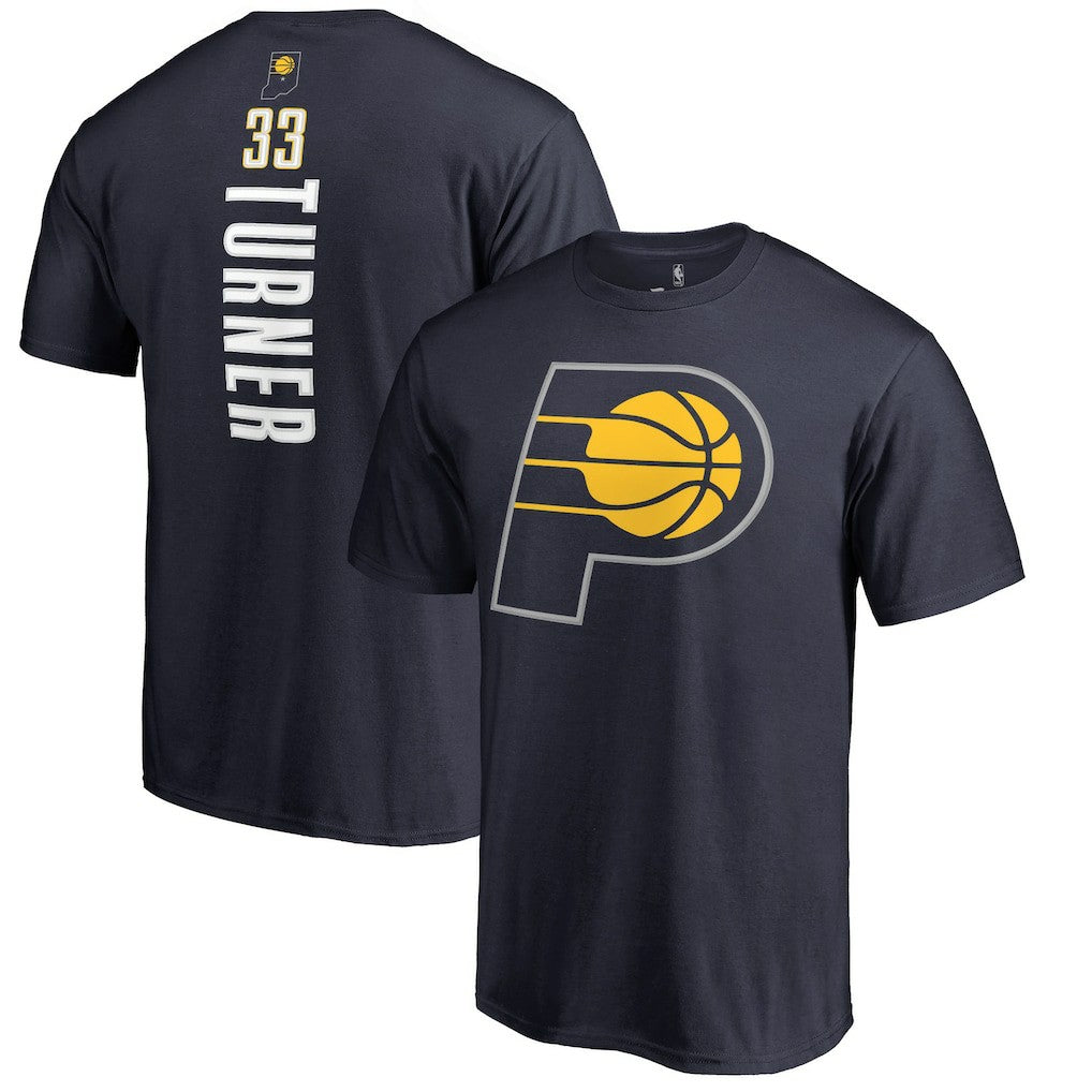 NBA Myles Turner Indiana Pacers Backer Name and Number T-Shirt