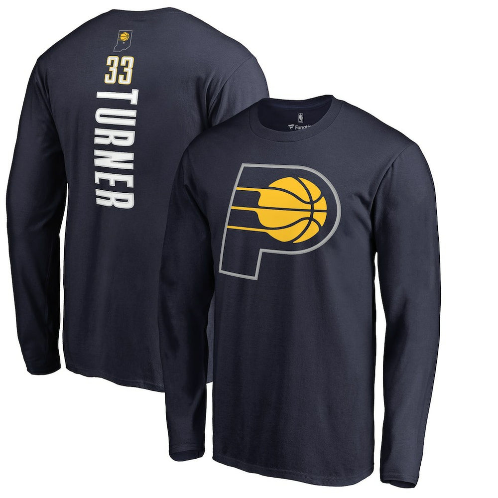 NBA Myles Turner Indiana Pacers Long Sleeve Backer Name and Number T-Shirt