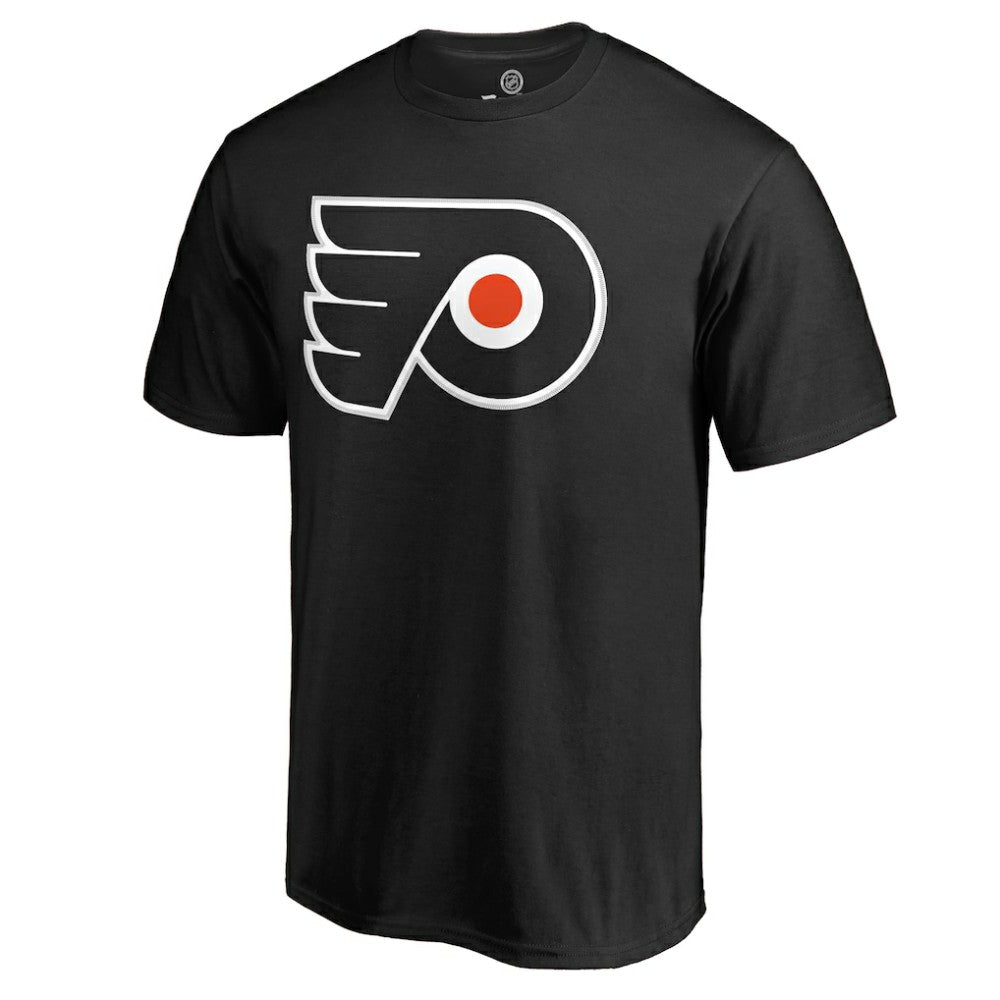 NHL Black Travis Konecny Philadelphia Flyers Team Logo Backer Name & Number T-Shirt