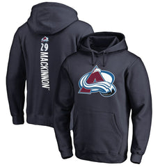 NHL Navy Nathan MacKinnon Colorado Avalanche Backer Name & Number Pullover Hoodie