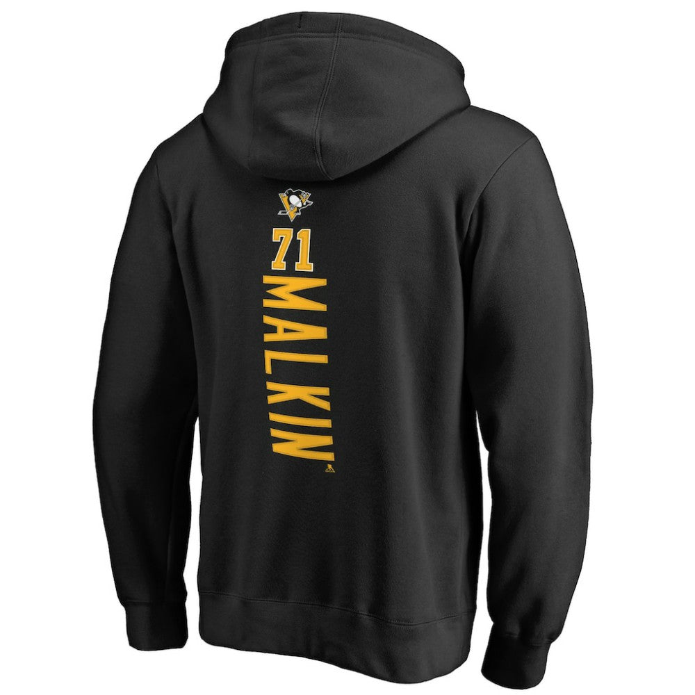 NHL Black Evgeni Malkin Pittsburgh Penguins Backer Name & Number Pullover Hoodie