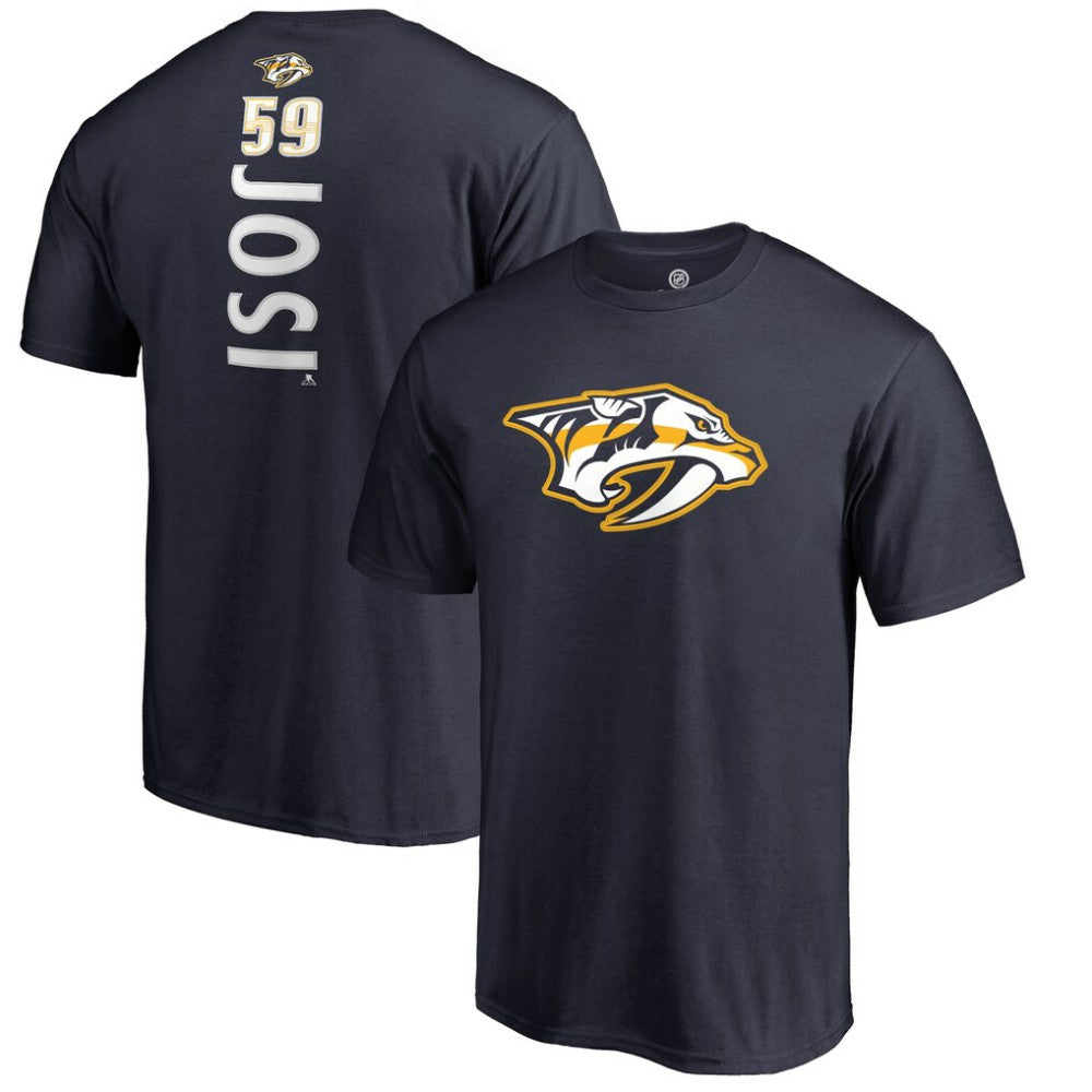 NHL Navy Roman Josi Nashville Predators Backer Name & Number T-Shirt