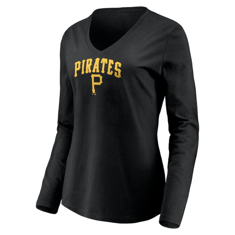 MLB Pittsburgh Pirates Women's Cooperstown Collection Wahconah Long Sleeve V-Neck T-Shirt