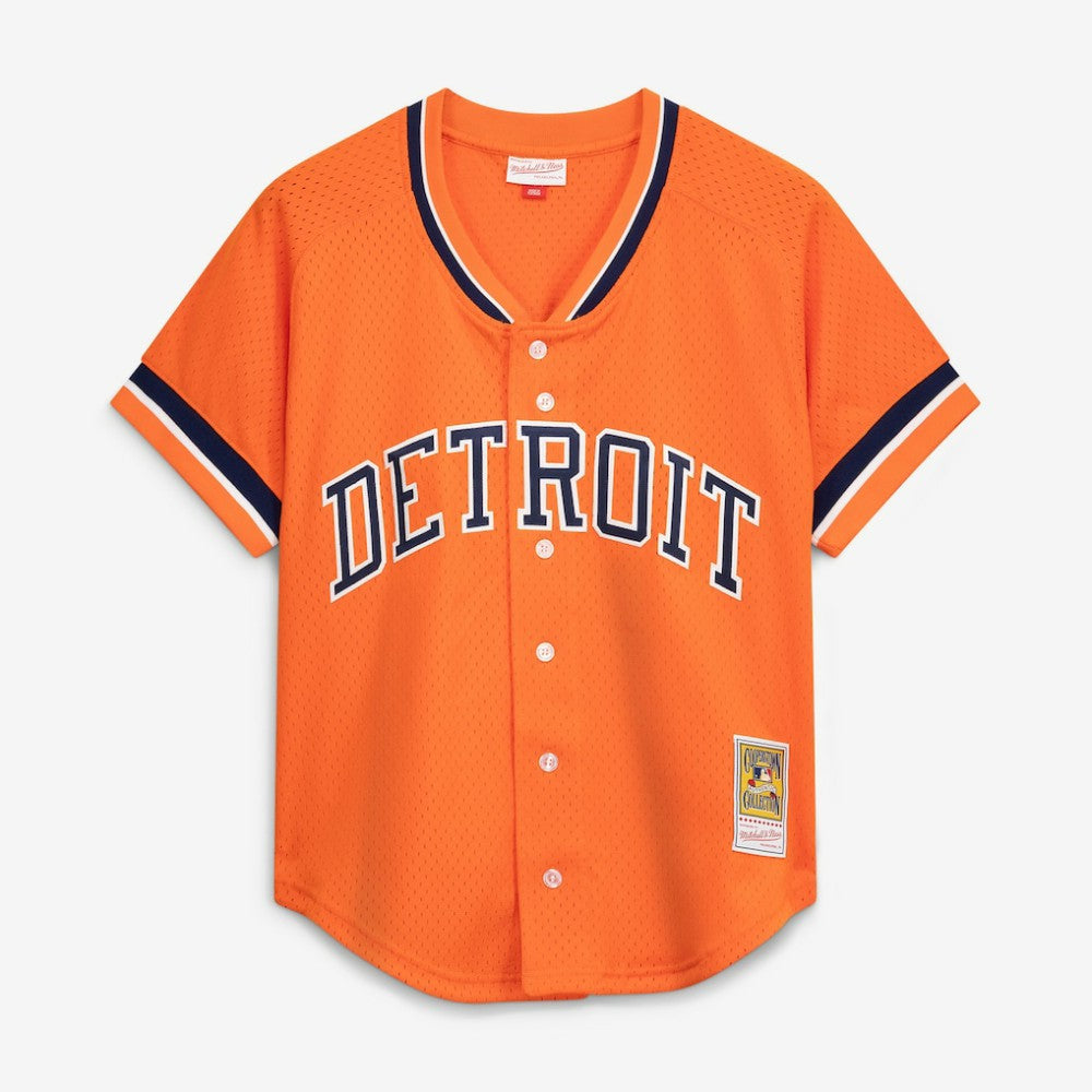 MLB Kirk Gibson Detroit Tigers Mitchell & Ness Cooperstown Collection Mesh Batting Practice Button-Up Jersey