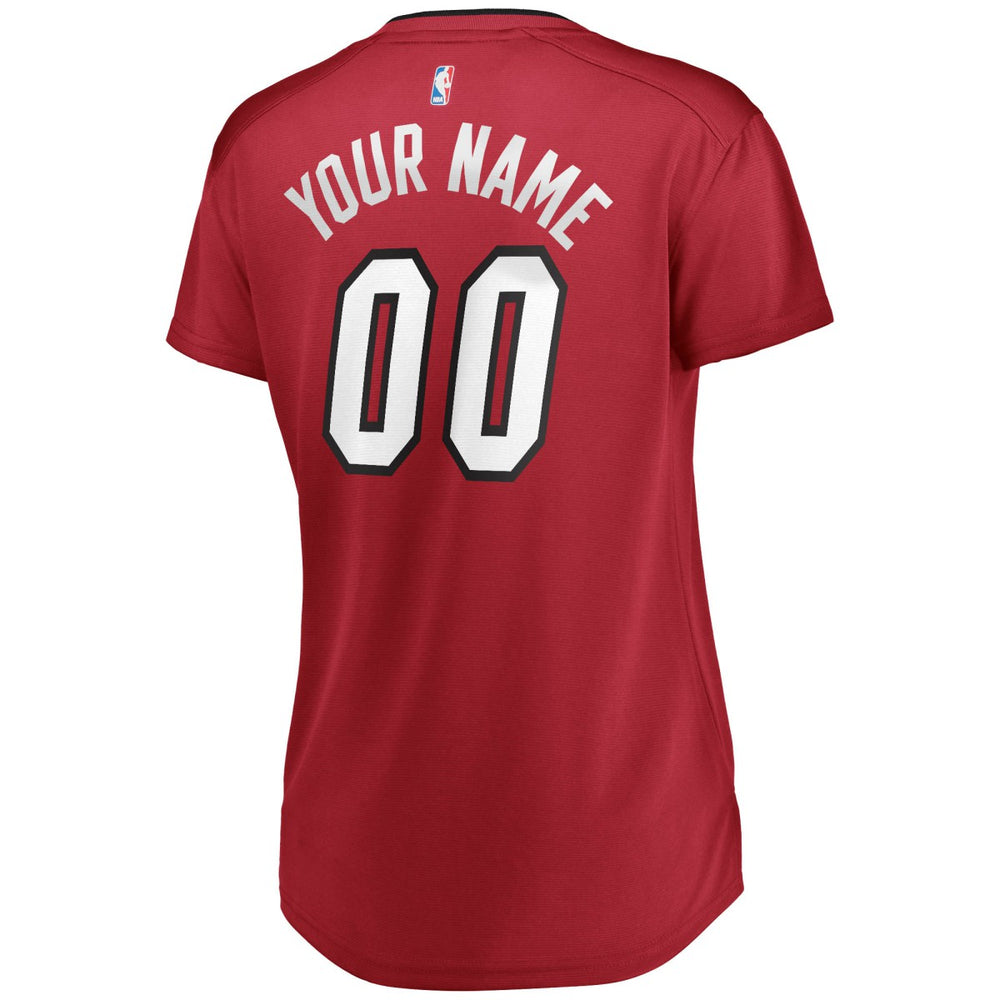 NBA Miami Heat Women's Fast Break Replica Custom Jersey Wine
