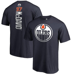 NHL Navy Connor McDavid Edmonton Oilers Backer Name & Number T-Shirt