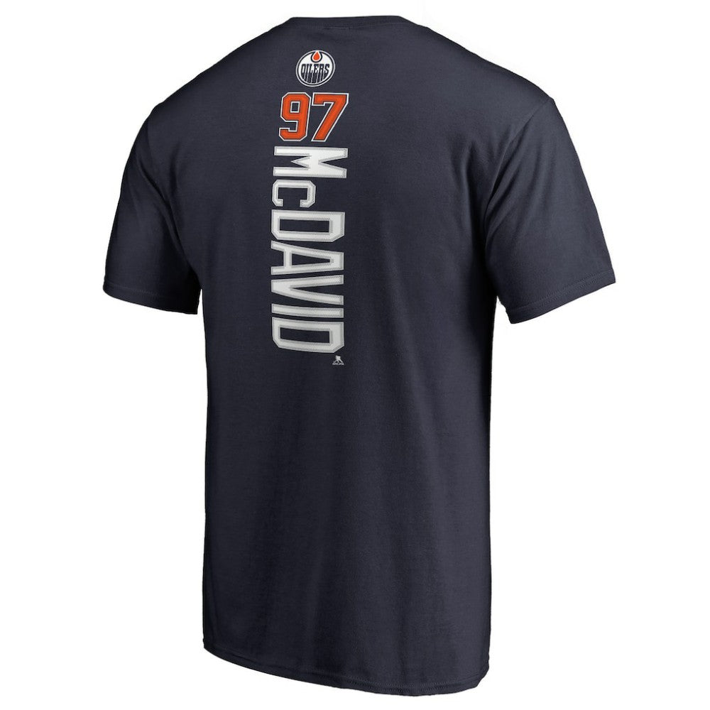 NHL Navy Connor McDavid Edmonton Oilers Backer Name & Number T-Shirt