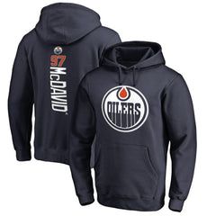 NHL Navy Connor McDavid Edmonton Oilers Backer Name & Number Pullover Hoodie