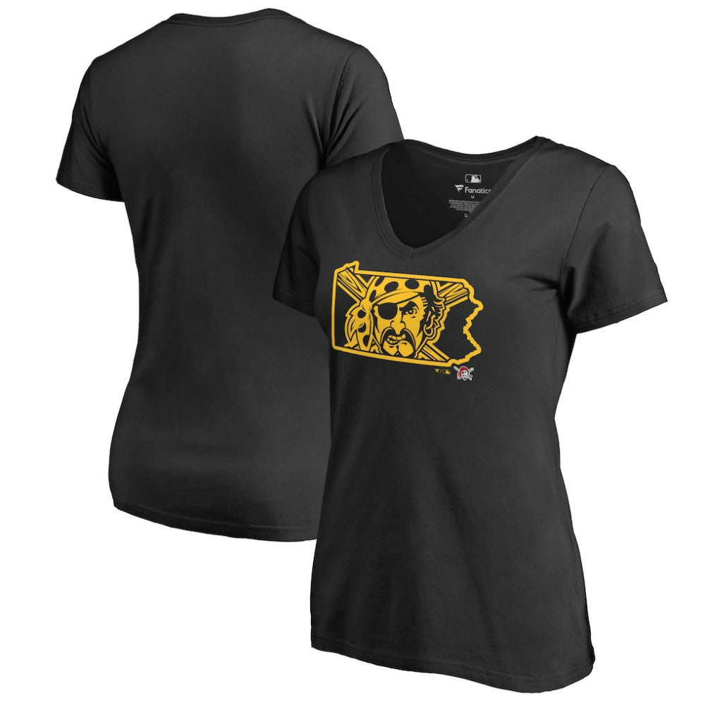 MLB Pittsburgh Pirates Women's Hometown Collection Bucco State V-Neck T-Shirt