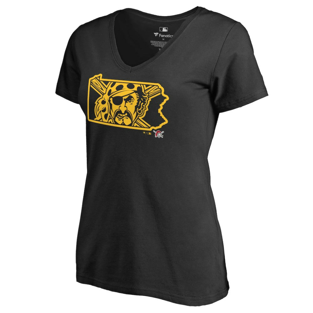 MLB Pittsburgh Pirates Women's Hometown Collection Bucco State V-Neck T-Shirt