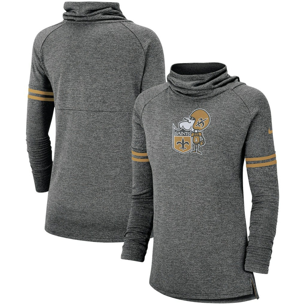 Women's Historic Marks Long Sleeve Tri-Blend Funnel Sweatshirt - New Orleans Saints