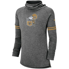 Women's Historic Marks Long Sleeve Tri-Blend Funnel Sweatshirt - New Orleans Saints