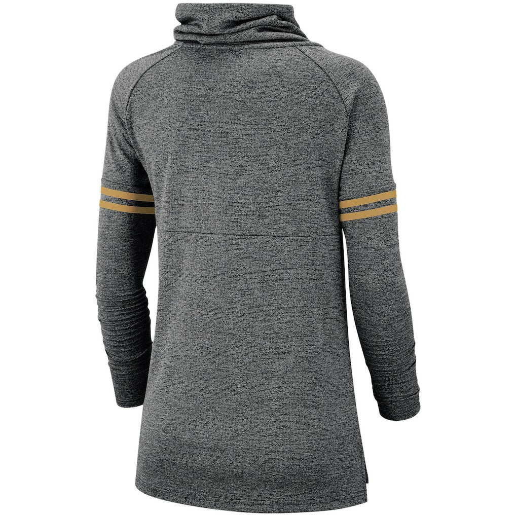 Women's Historic Marks Long Sleeve Tri-Blend Funnel Sweatshirt - New Orleans Saints