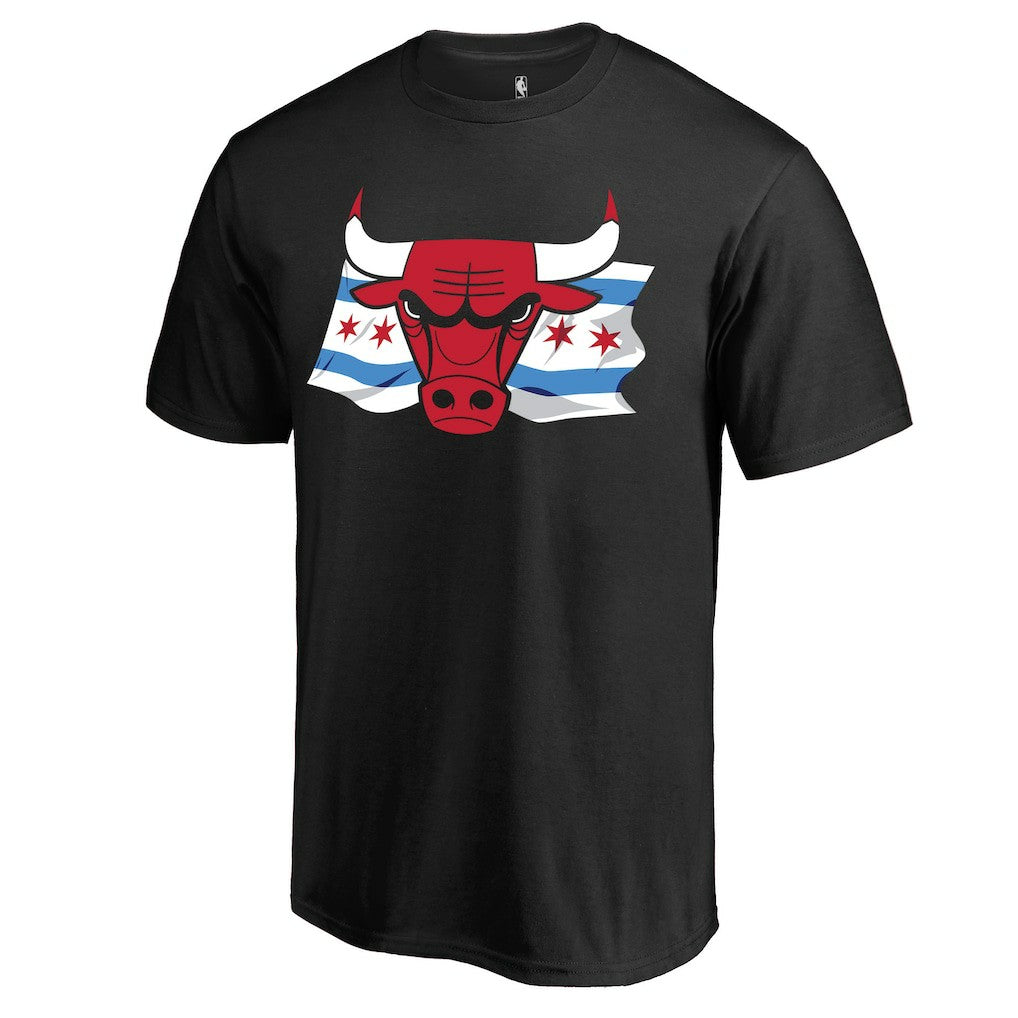 NBA Chicago Bulls Black Hometown Collection Chicago Flag T-Shirt sale