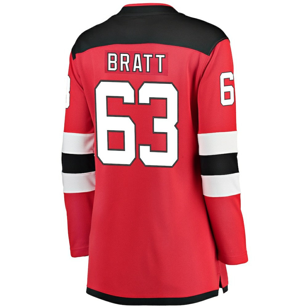 NHL Red Jesper Bratt New Jersey Devils Fanatics Women's Home Breakaway Player Jersey