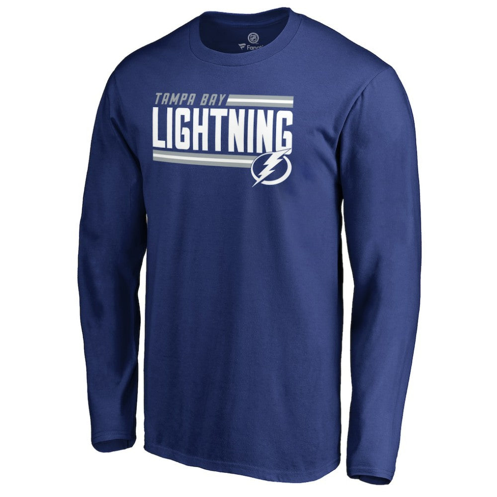 NHL Blue Tampa Bay Lightning Iconic Collection On Side Stripe Long Sleeve T-Shirt