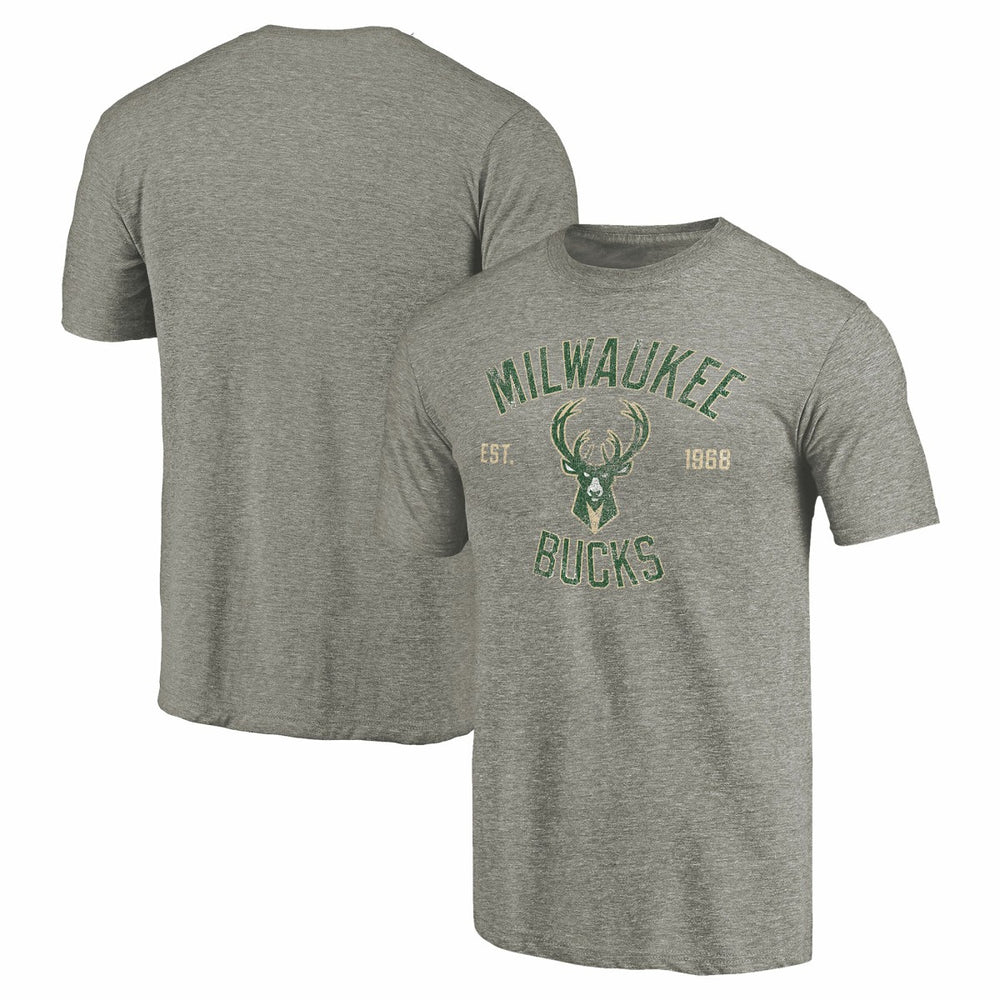NBA Milwaukee Bucks Team Heritage Tri-Blend T-Shirt