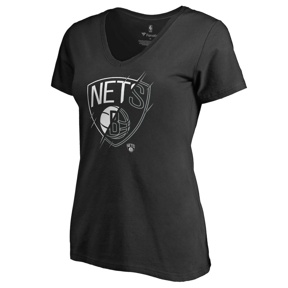 NBA Brooklyn Nets Women's X-Ray Slim Fit V-Neck T-Shirt