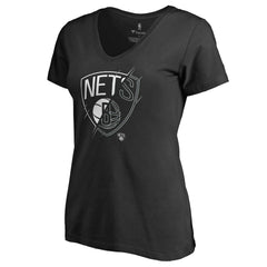 NBA Brooklyn Nets Women's X-Ray Slim Fit V-Neck T-Shirt