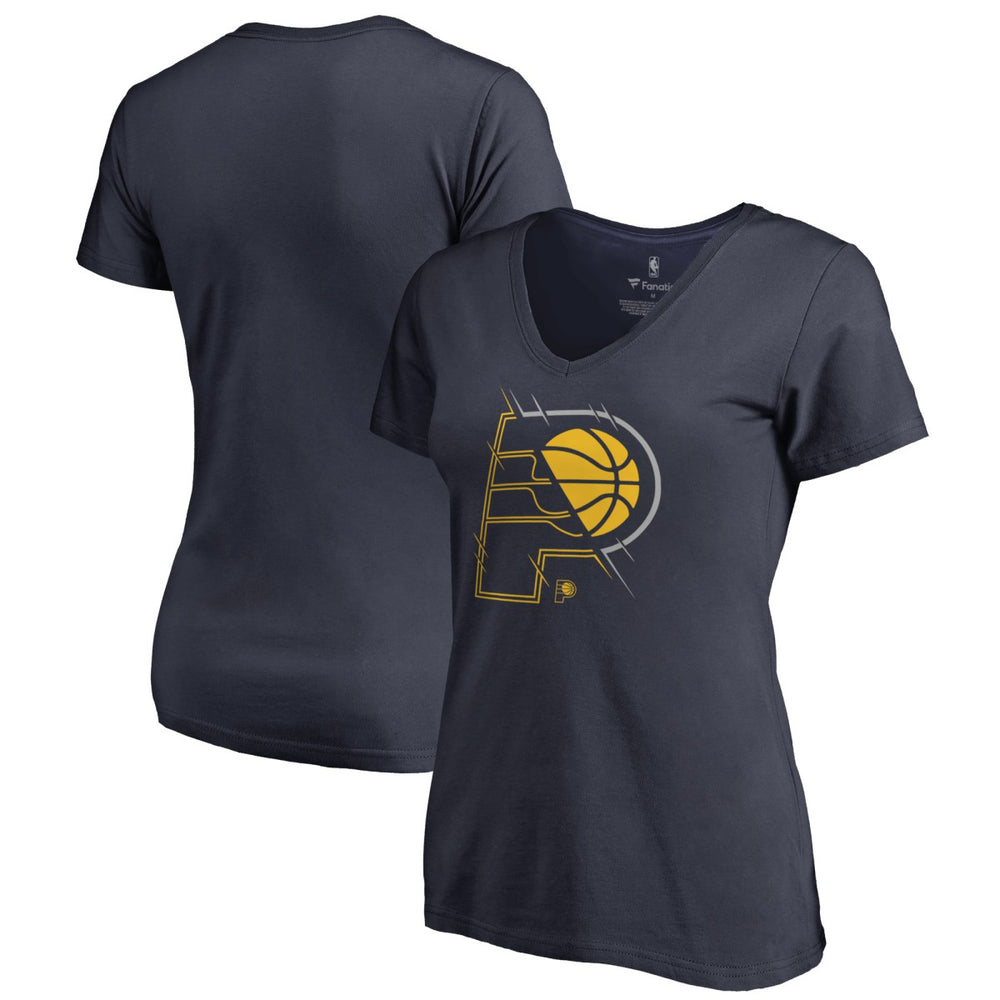 NBA Indiana Pacers Women's X-Ray Slim Fit V-Neck T-Shirt