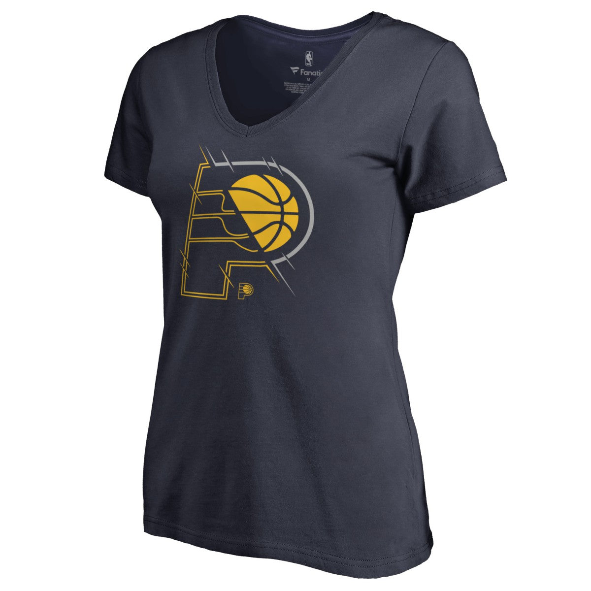 NBA Indiana Pacers Women's X-Ray Slim Fit V-Neck T-Shirt