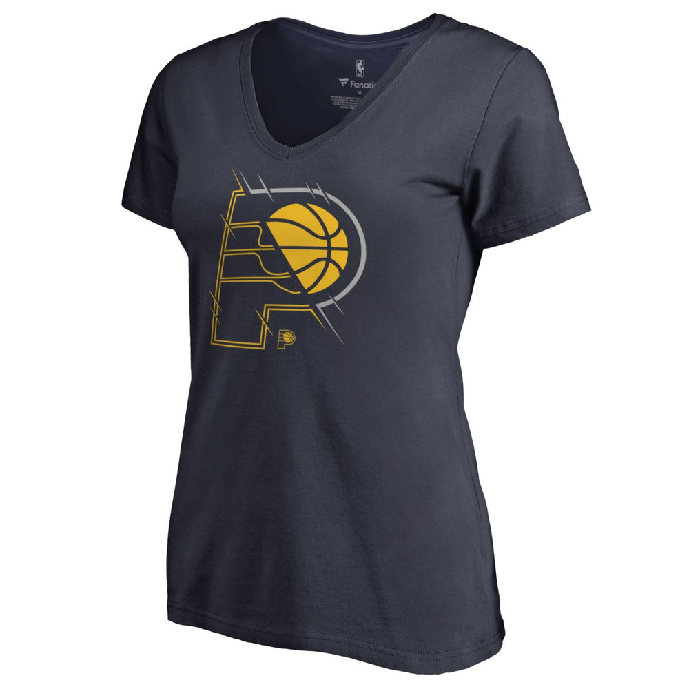 NBA Indiana Pacers Women's X-Ray Slim Fit V-Neck T-Shirt
