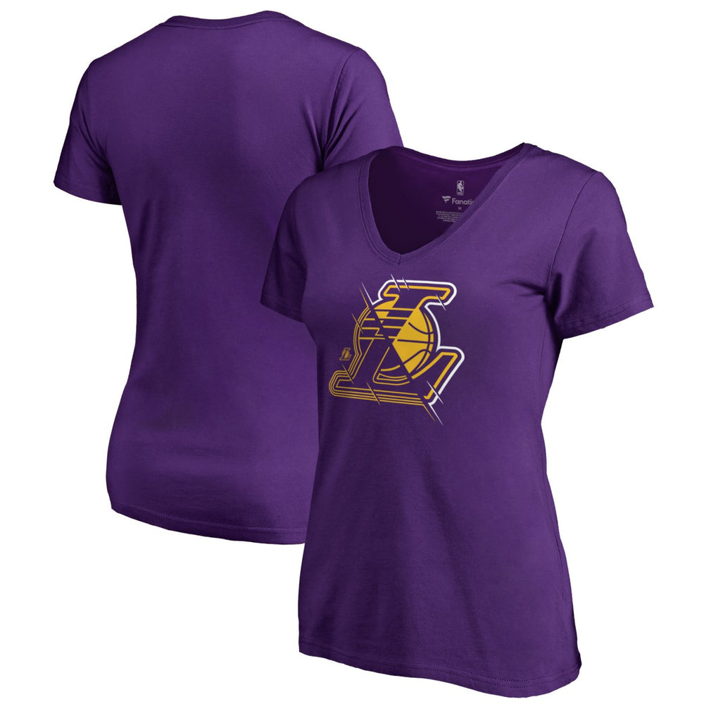 NBA Los Angeles Lakers Women's X-Ray Slim Fit V-Neck T-Shirt