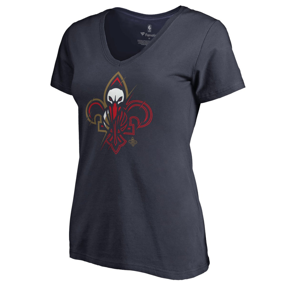 NBA New Orleans Pelicans Women's X-Ray Slim Fit V-Neck T-Shirt