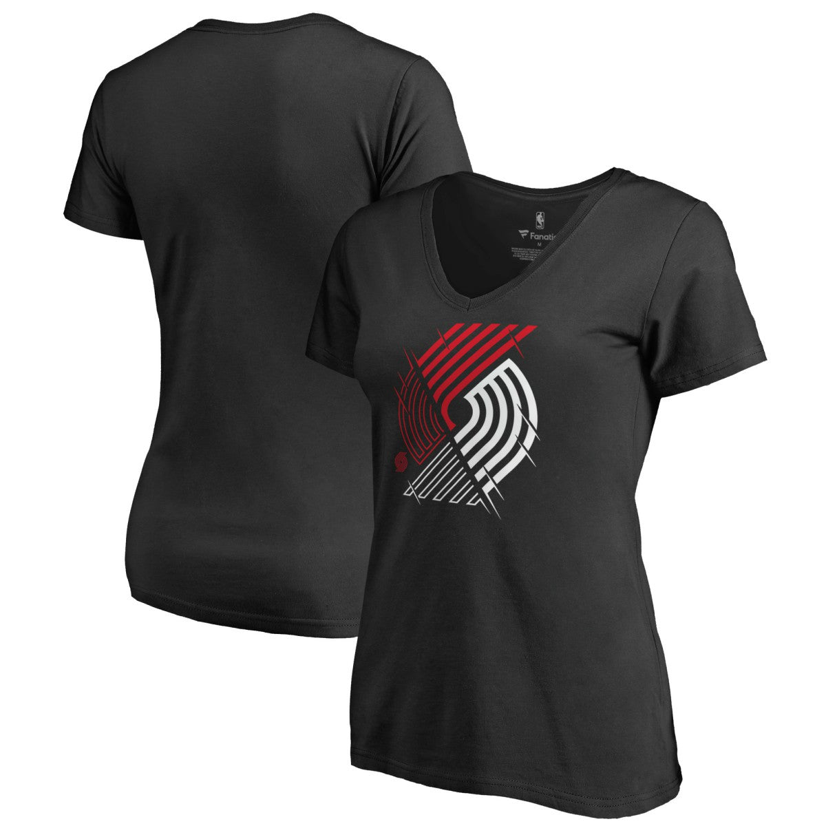 NBA Portland Trail Blazers Women's X-Ray Slim Fit V-Neck T-Shirt