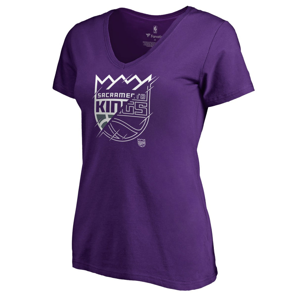 NBA Sacramento Kings Women's X-Ray Slim Fit V-Neck T-Shirt