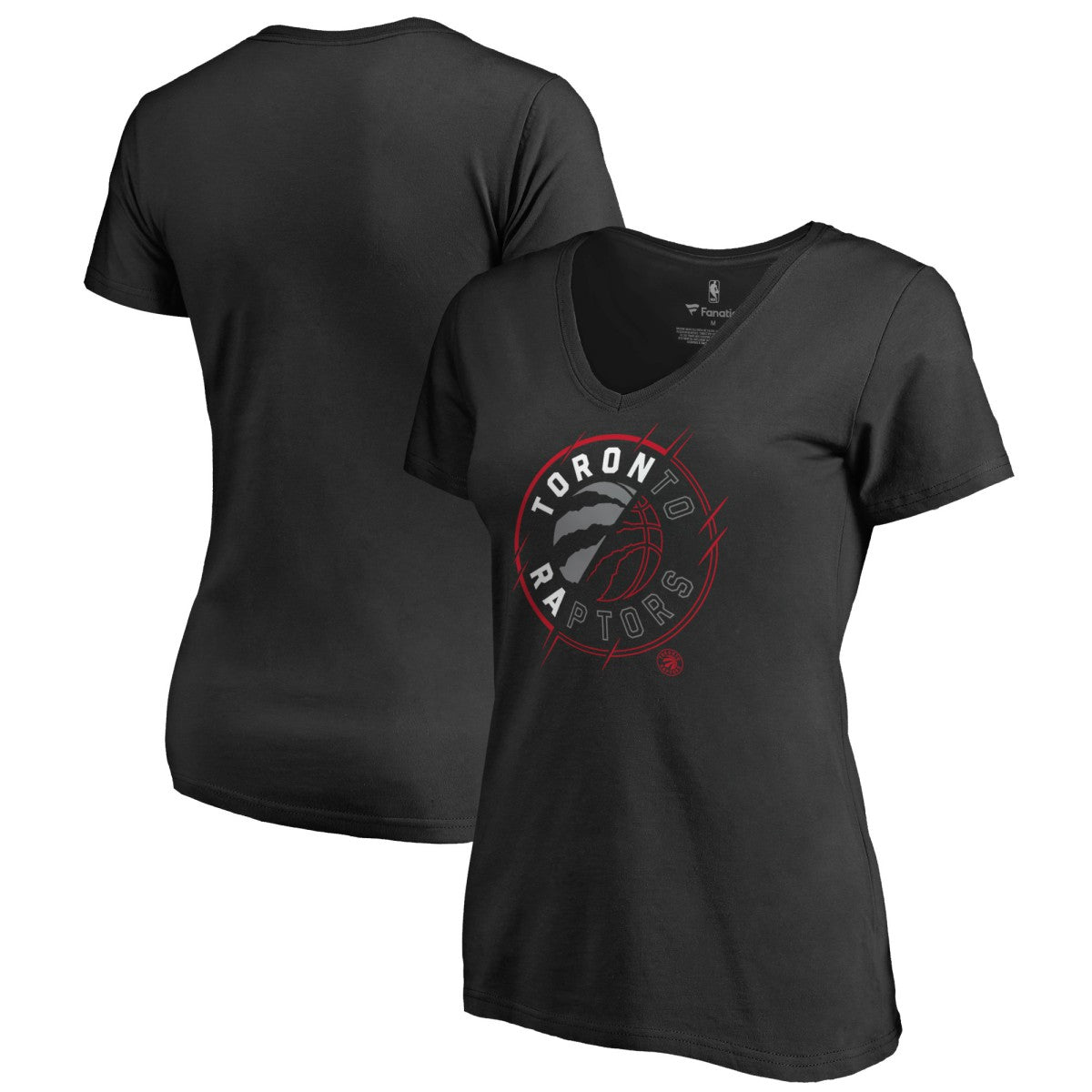 NBA Toronto Raptors Women's X-Ray Slim Fit V-Neck T-Shirt