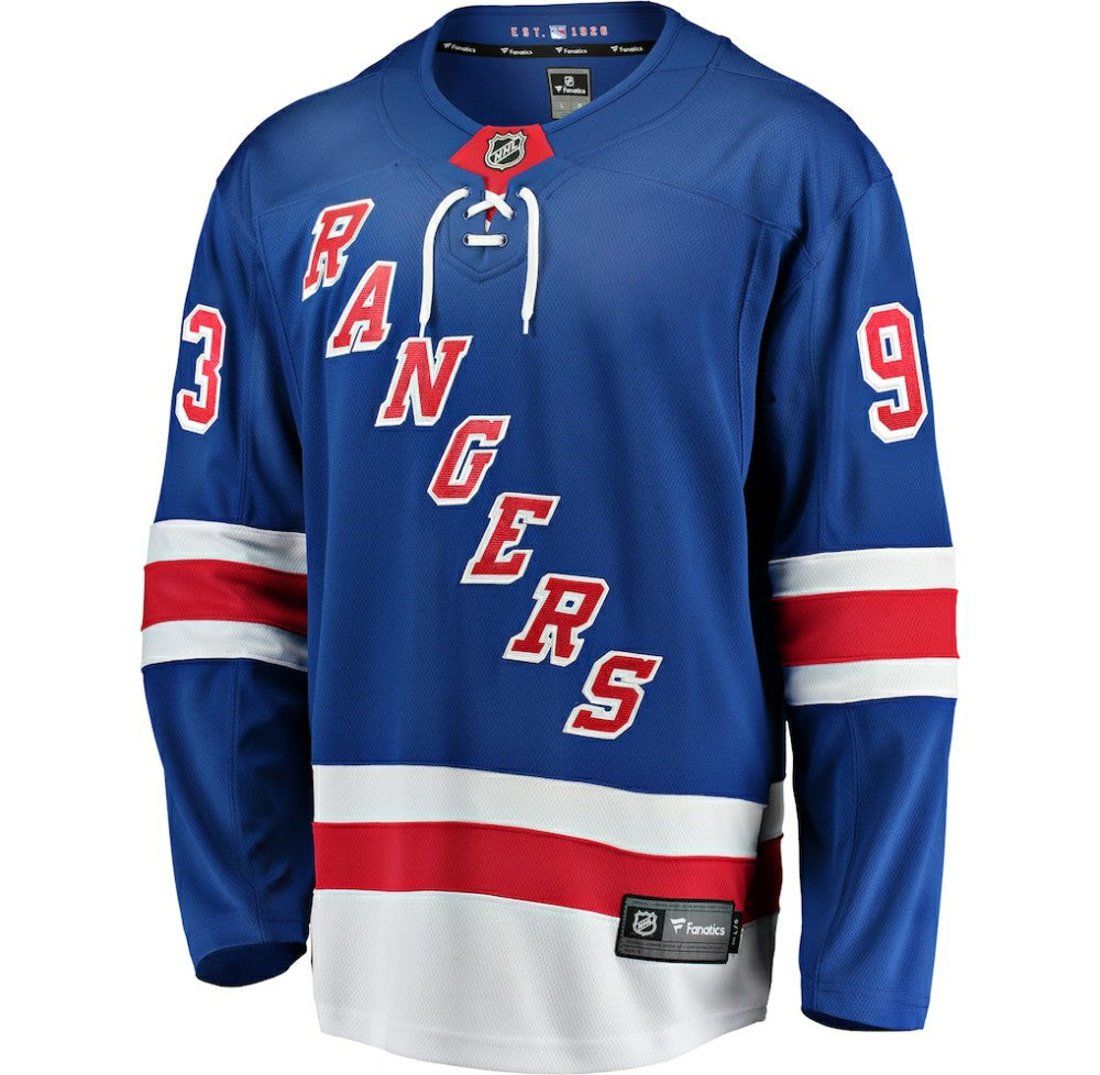 NHL Blue Mika Zibanejad New York Rangers Fanatics Home Breakaway Player Jersey
