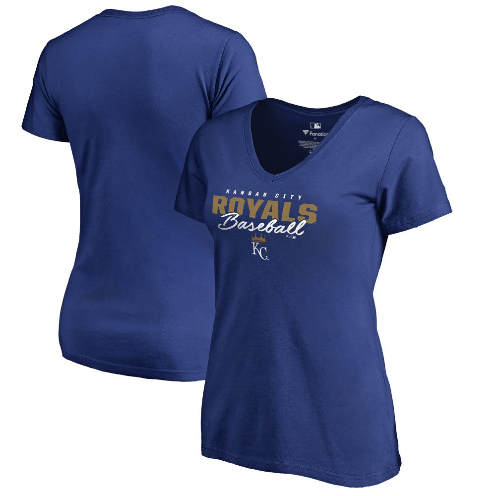 MLB Kansas City Royals Women's Script Assist V-Neck T-Shirt