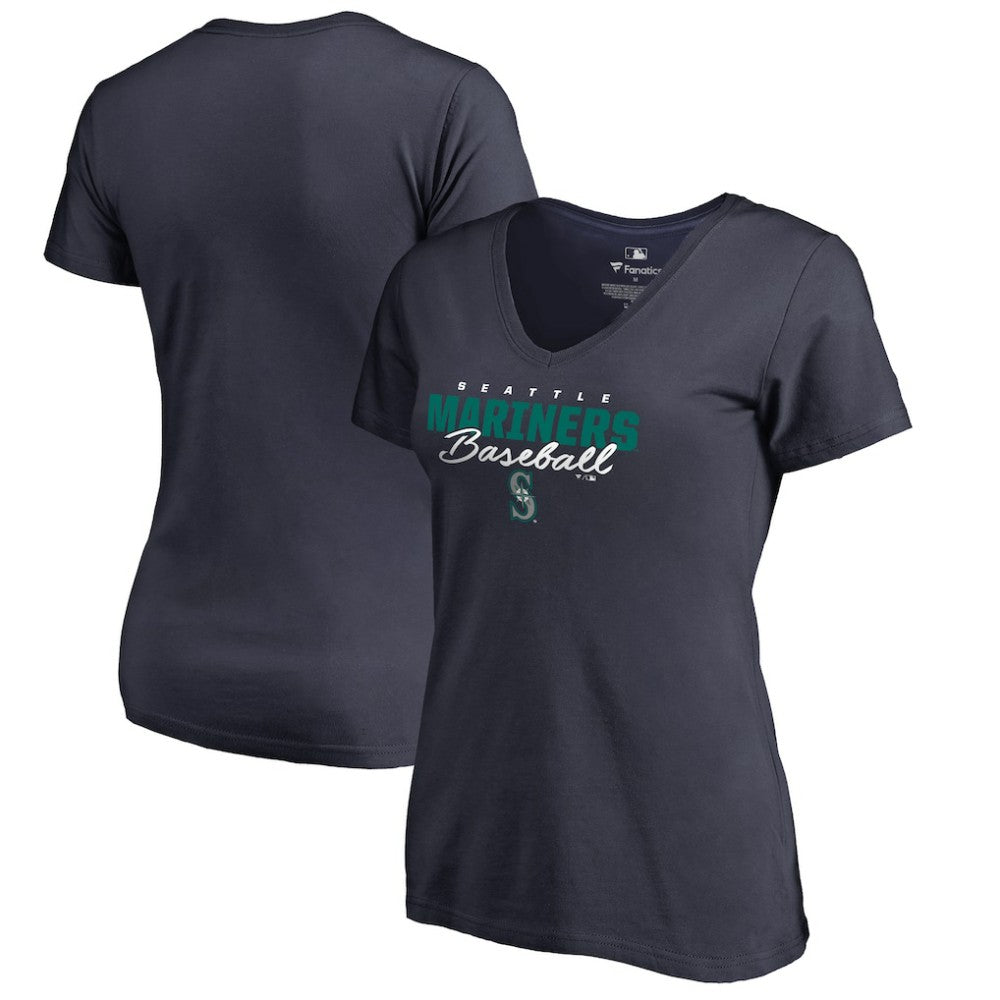 MLB Seattle Mariners Women's Script Assist V-Neck T-Shirt