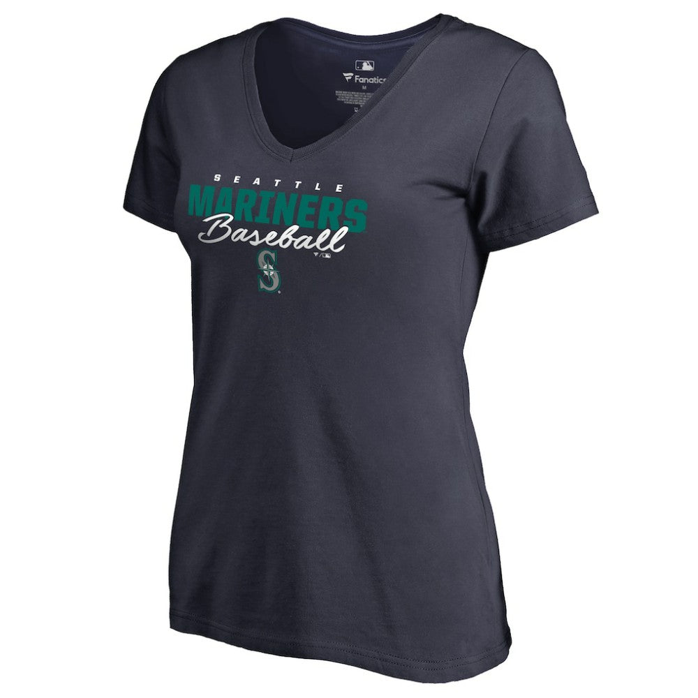 MLB Seattle Mariners Women's Script Assist V-Neck T-Shirt