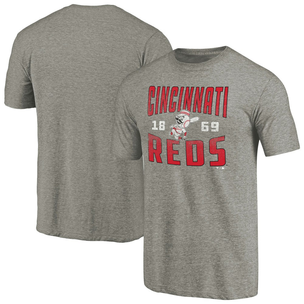 MLB Cincinnati Reds Cooperstown Collection Antique Stack Tri-Blend T-Shirt