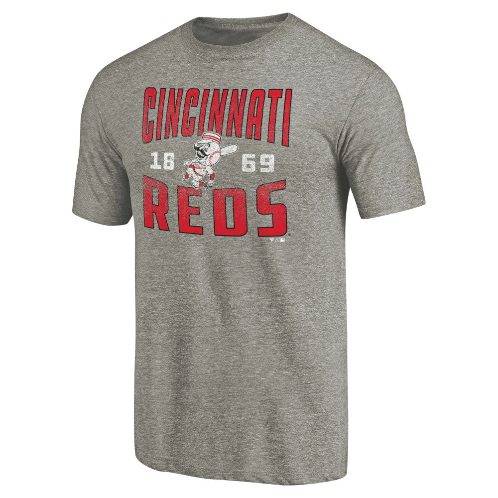 MLB Cincinnati Reds Cooperstown Collection Antique Stack Tri-Blend T-Shirt