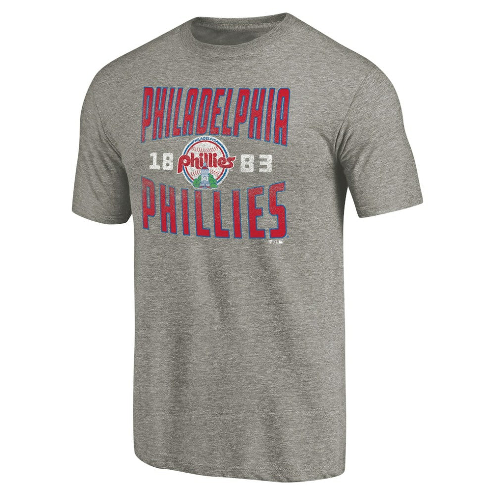 MLB Philadelphia Phillies Cooperstown Collection Antique Stack Tri-Blend T-Shirt
