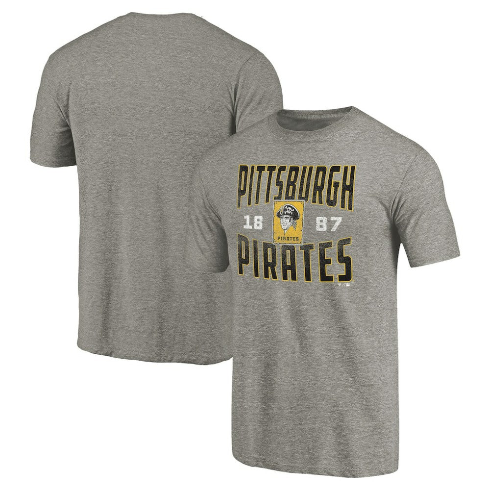 MLB Pittsburgh Pirates Cooperstown Collection Antique Stack Tri-Blend T-Shirt