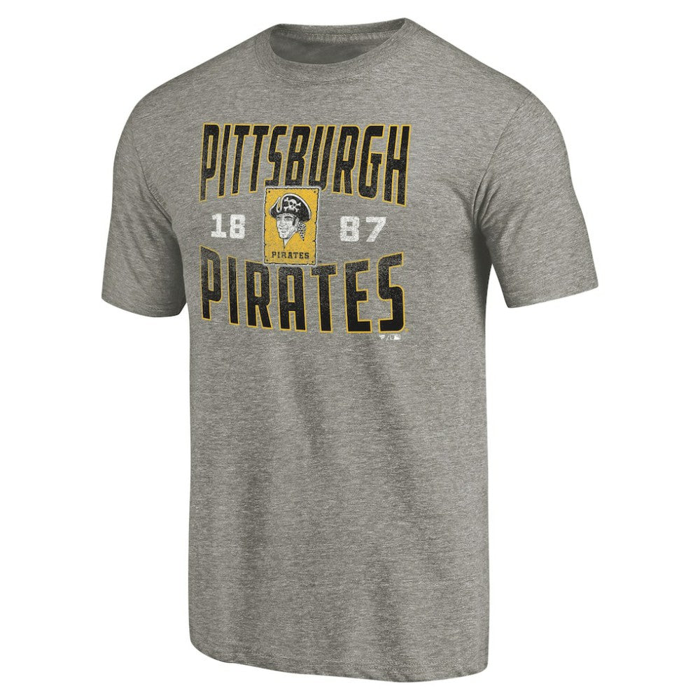 MLB Pittsburgh Pirates Cooperstown Collection Antique Stack Tri-Blend T-Shirt