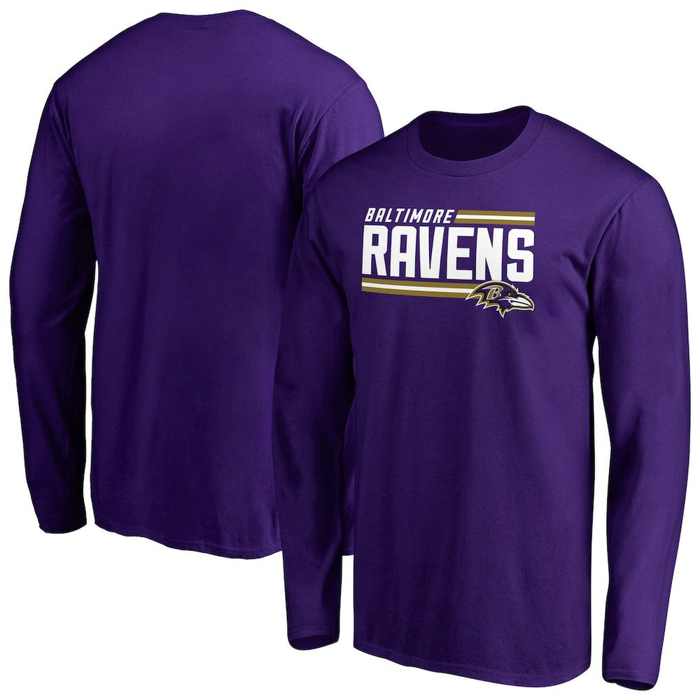 Iconic Collection On Side Stripe Long Sleeve T-Shirt - Baltimore Ravens