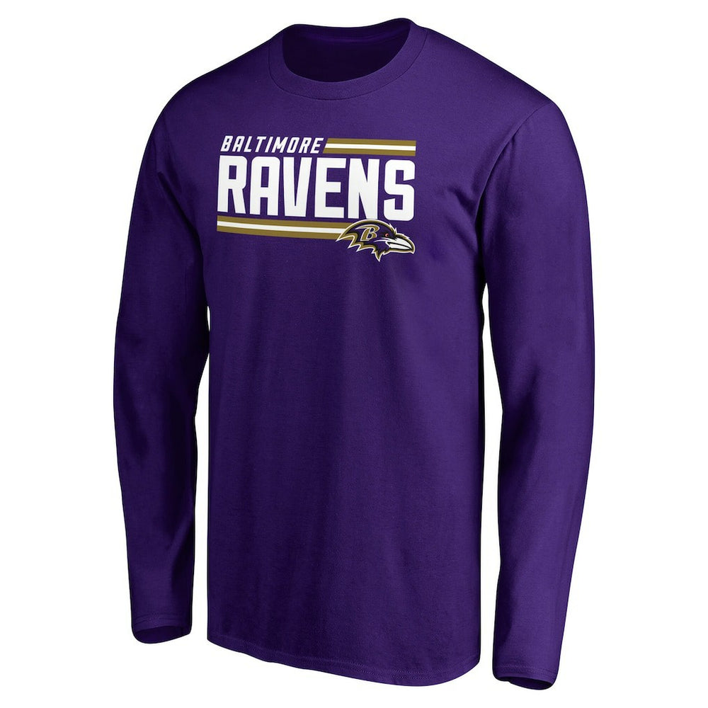 Iconic Collection On Side Stripe Long Sleeve T-Shirt - Baltimore Ravens