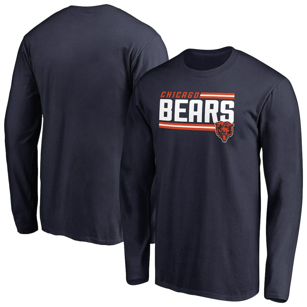 Iconic Collection On Side Stripe Long Sleeve T-Shirt - Chicago Bears
