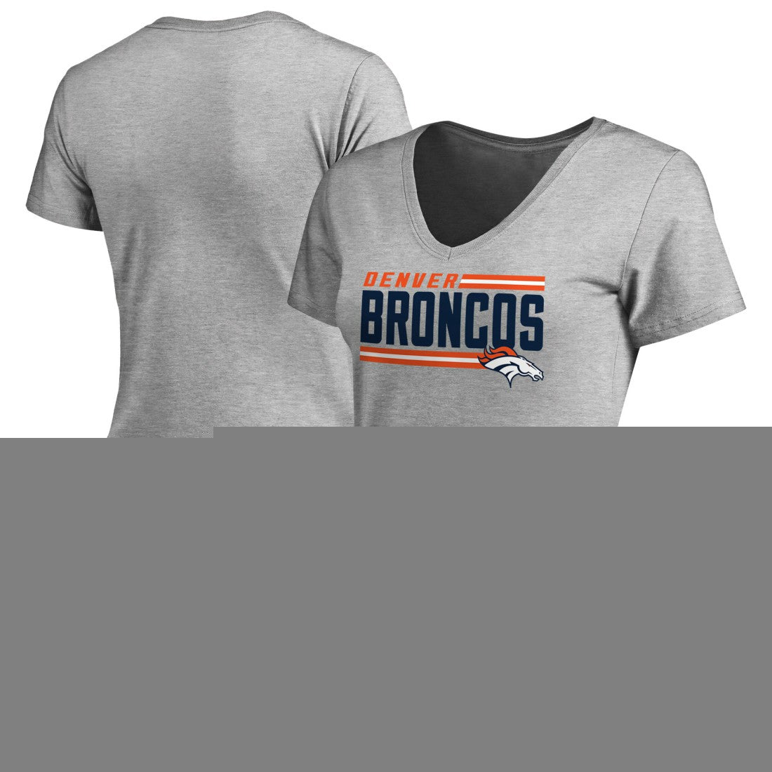 Women's Iconic Collection On Side Stripe V-Neck T-Shirt - Denver Broncos