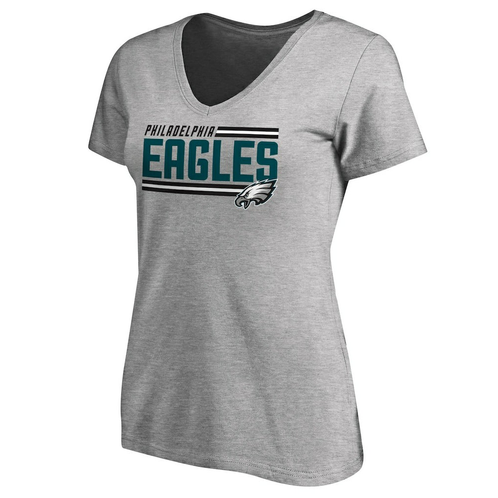 Women's Iconic Collection On Side Stripe V-Neck T-Shirt - Philadelphia Eagles