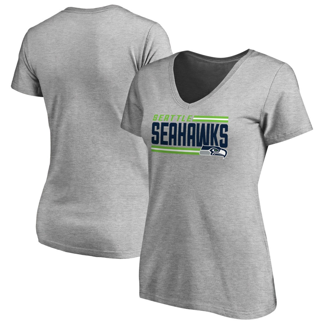 Women's Iconic Collection On Side Stripe V-Neck T-Shirt - Seattle Seahawks